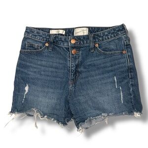 Universal Threads Vintage Midi Distressed Frayed Hem Demin Shorts size O/25R